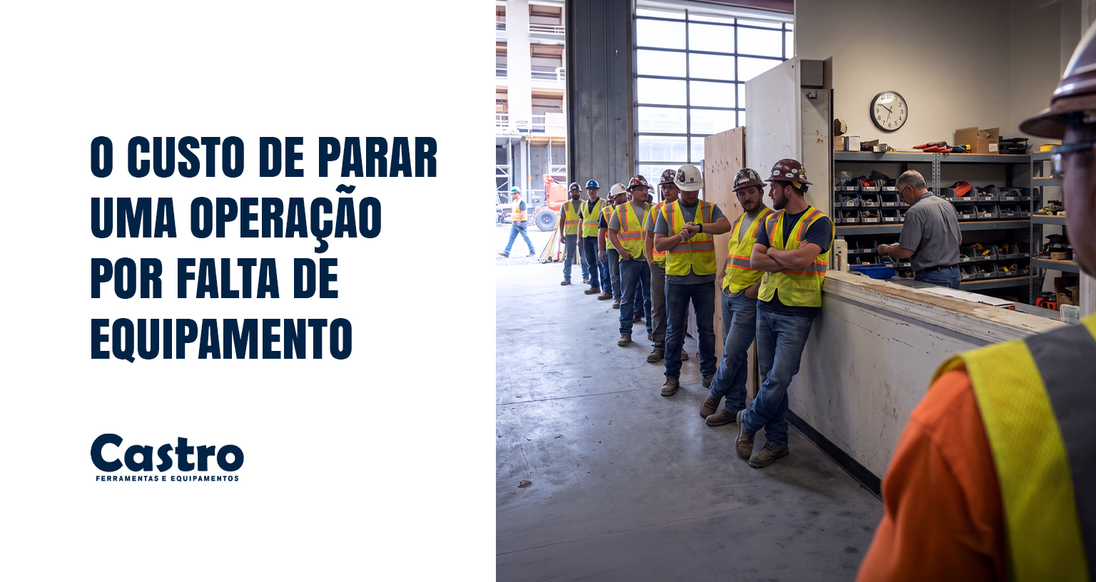 Matéria da Castro Maquinas sobre O custo de parar uma operação por falta de um equipamento
