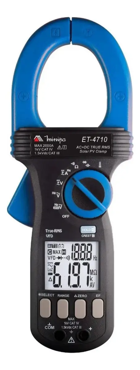 Alicate Amperímetro Minipa ET-4710 1500V | Castro EPIs