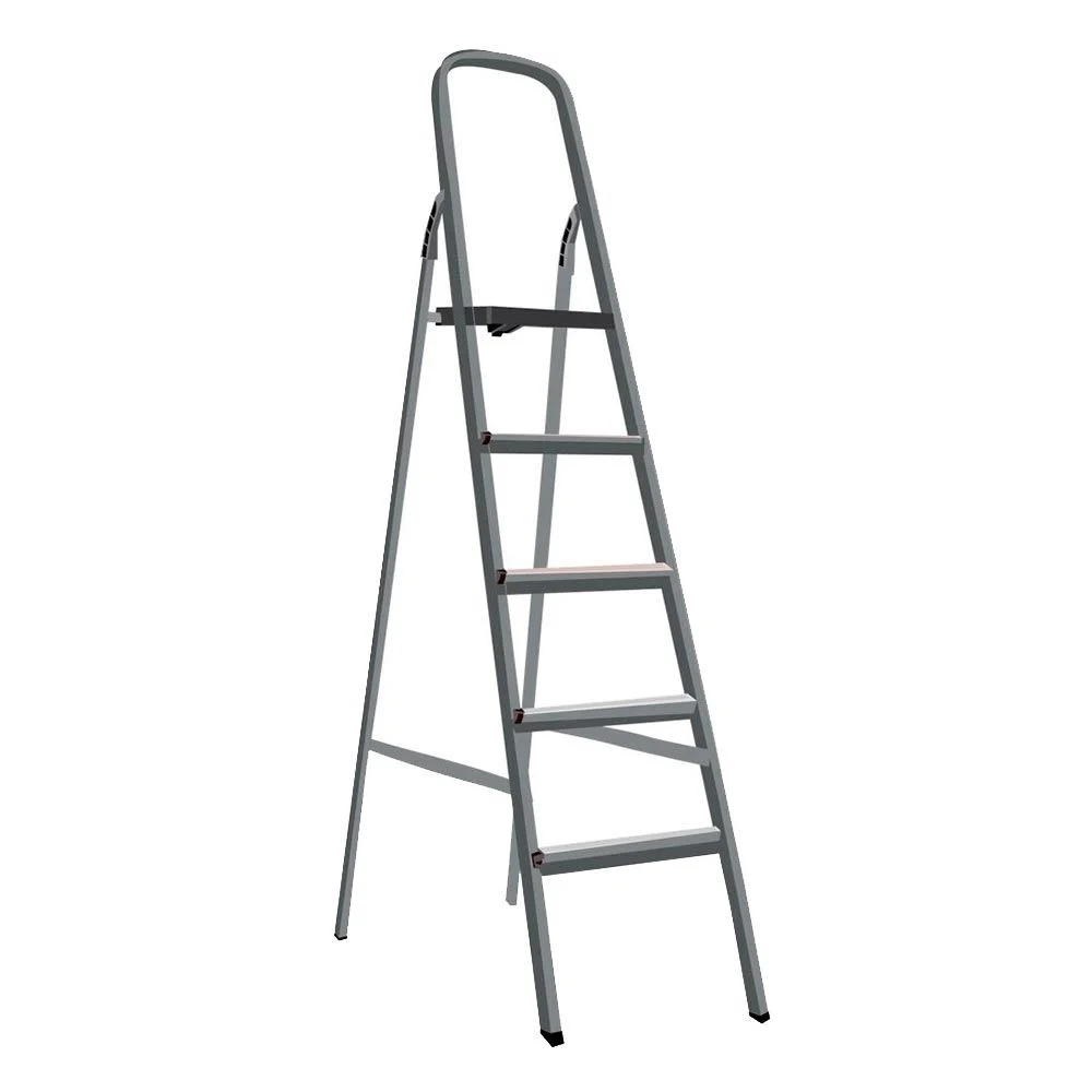 Escada Alumínio 5 Degraus Reforçada 120kg | Castro EPIs