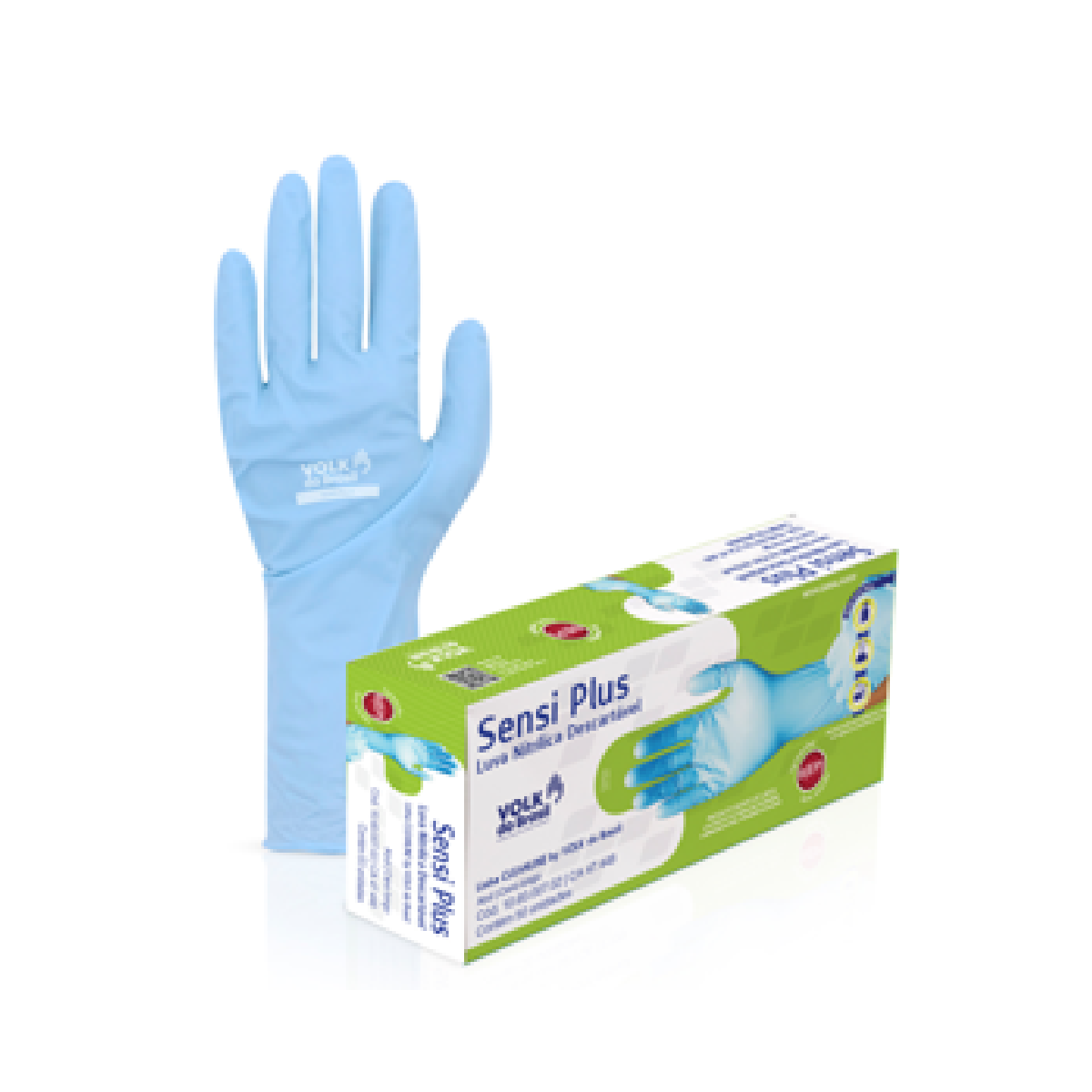 Luva Nitrílica Sensi Plus com CA | Sem Pó e Resistente | Castro EPIs